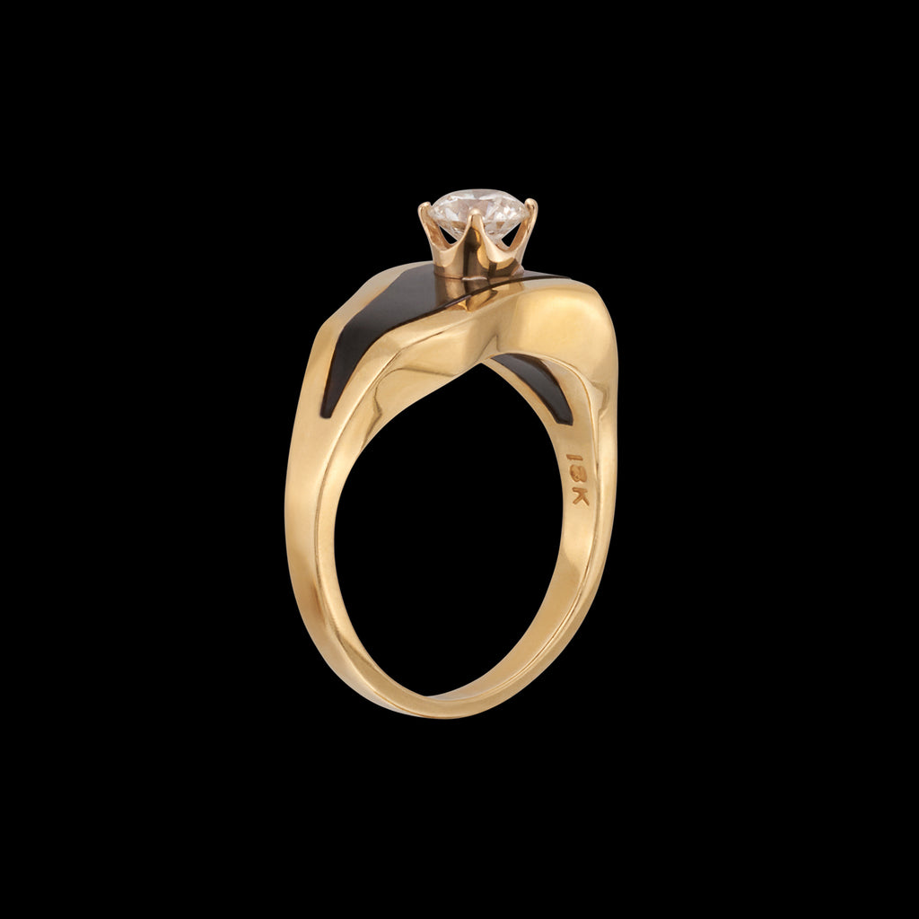 Bernard Passman 18k Gold, Diamond & Coral Ring