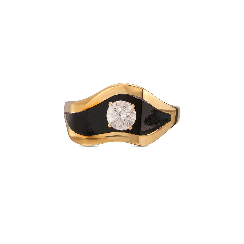 Bernard Passman 18k Gold, Diamond & Coral Ring