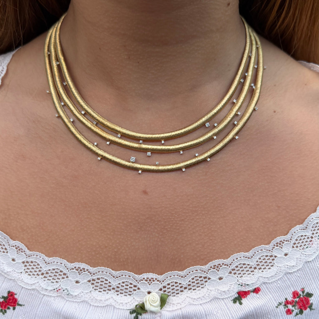 18k Yellow Gold & Diamond Swag Necklace