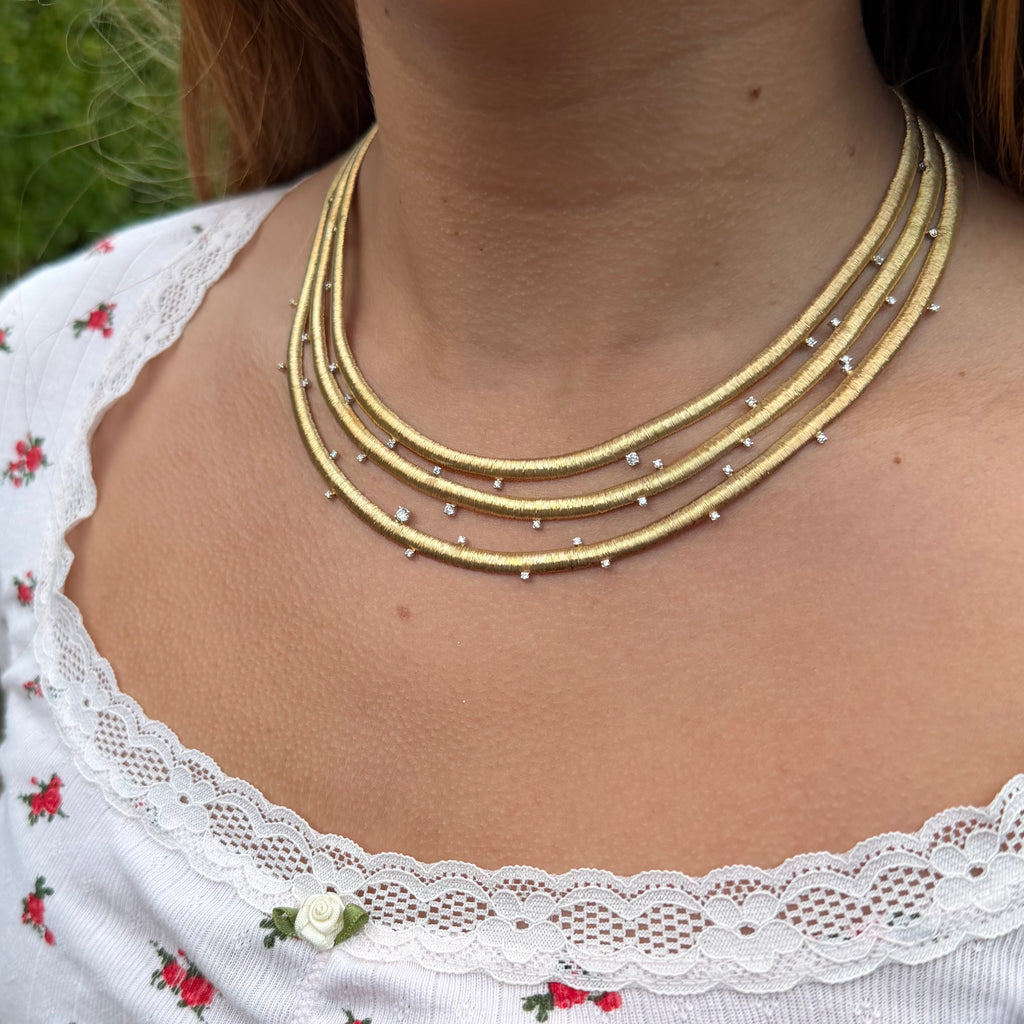 18k Yellow Gold & Diamond Swag Necklace