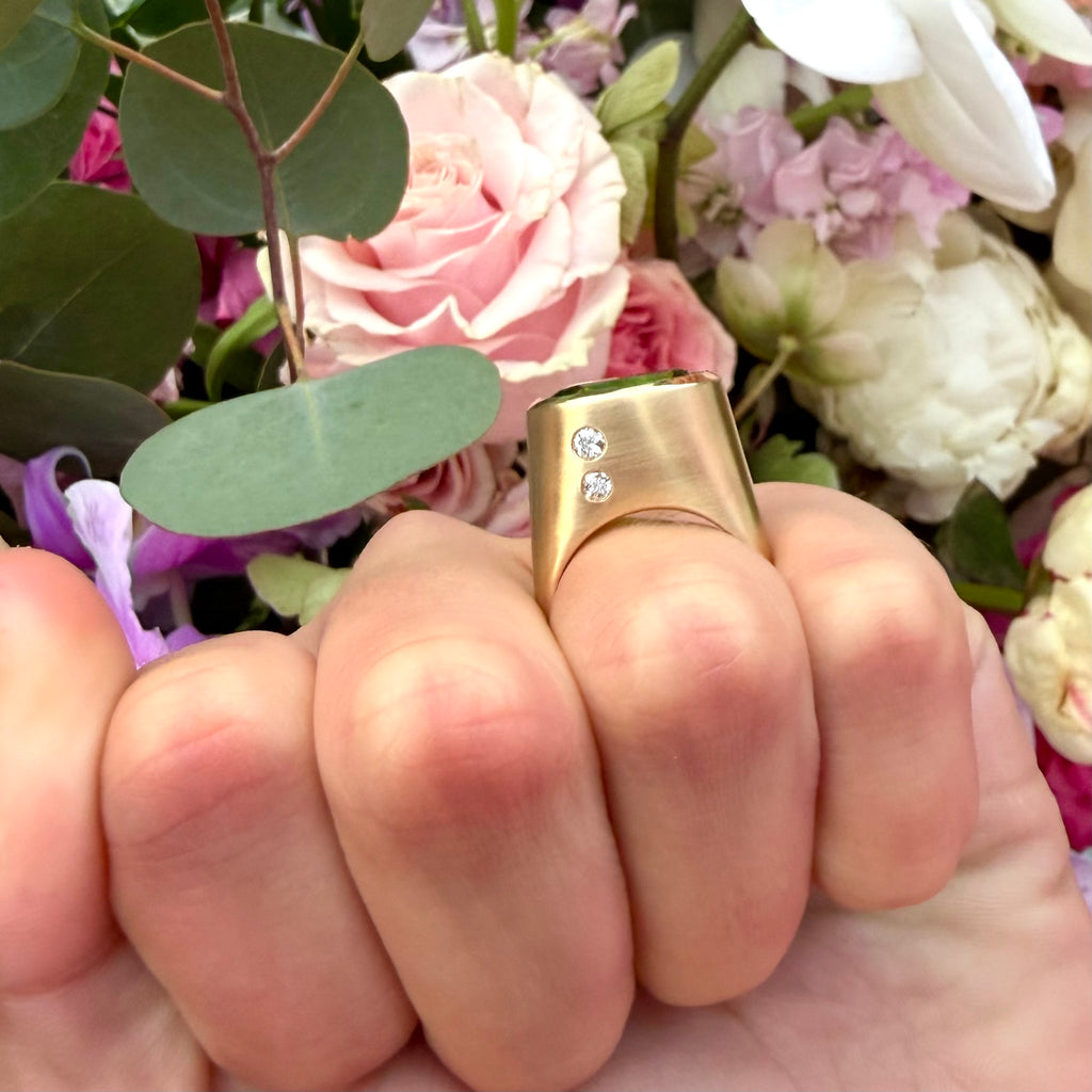 Peridot, Sapphire, Diamond & 18k Yellow Gold