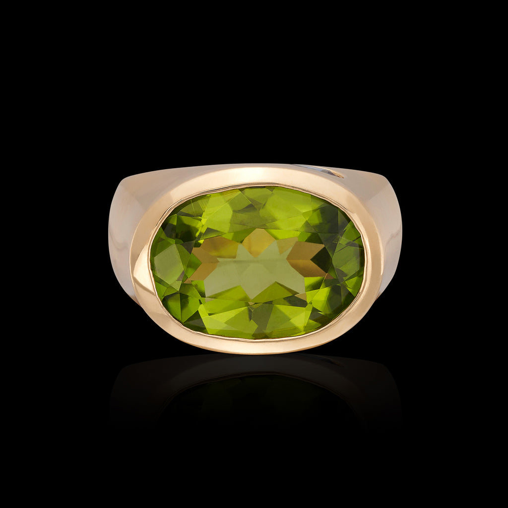 Peridot, Sapphire, Diamond & 18k Yellow Gold