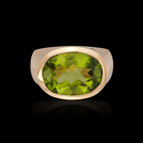 Peridot, Sapphire, Diamond & 18k Yellow Gold