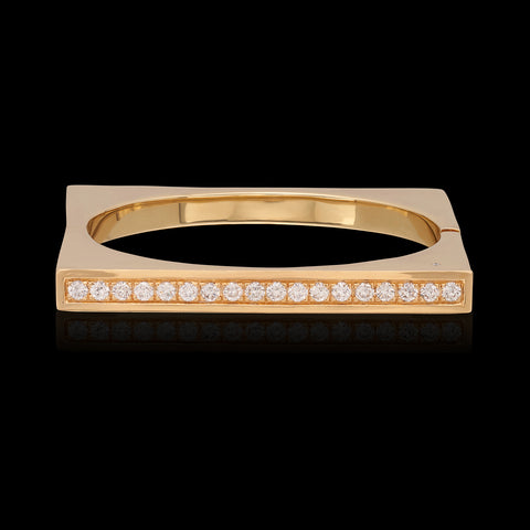 Mod Diamond 18k Yellow Gold Bangle Bracelet