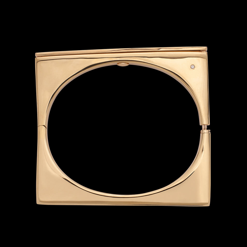 Mod Diamond 18k Yellow Gold Bangle Bracelet