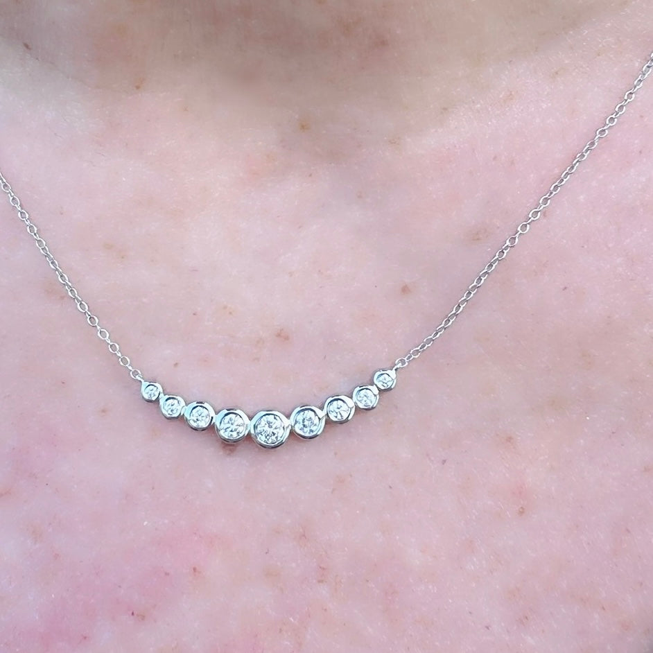 White Gold Bezel Set Diamond Necklace