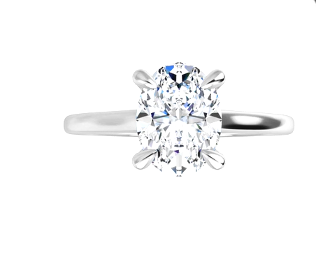 B. Pollard Custom Oval Diamond Platinum Ring