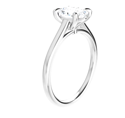 B. Pollard Custom Oval Diamond Platinum Ring