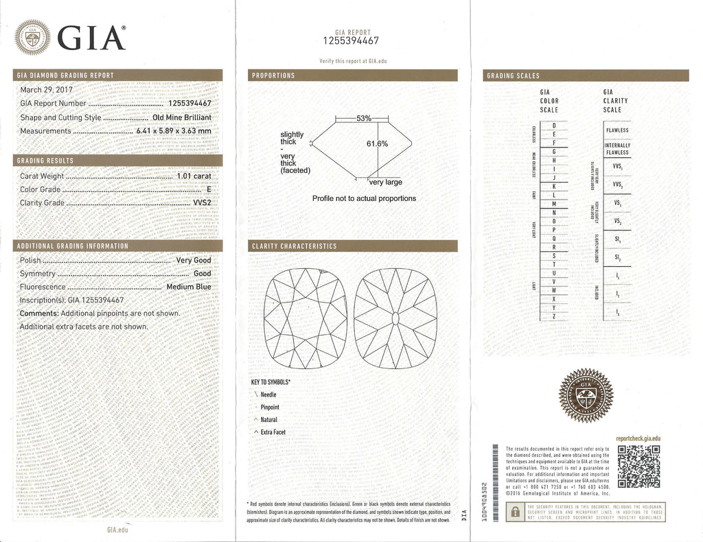 GIA 1.01-ct E/VVS2 Estate Engagement Ring