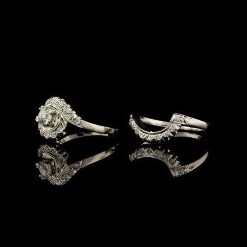 0.61ct tw Old European Diamond Ring Set1