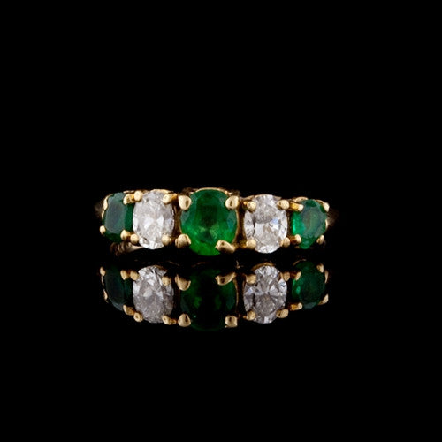 0.75ct Emerald & 0.50ct Diamond 18KT Ring