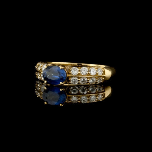 0.75ct Oval Sapphire, Diamond Ring1