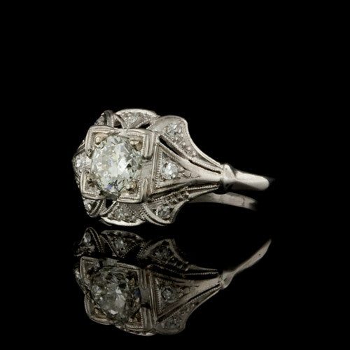 0.80ct tw Octagonal Diamond Vintage Ring1