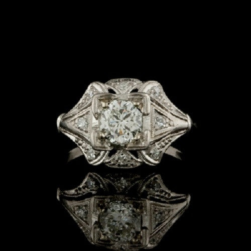 0.80ct tw Octagonal Diamond Vintage Ring