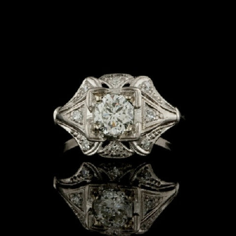 0.80ct tw Octagonal Diamond Vintage Ring