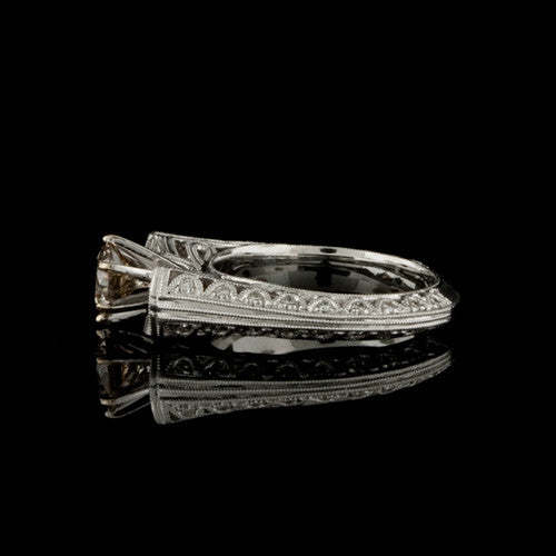 0.88ct Brown Center Round Diamond Ring1