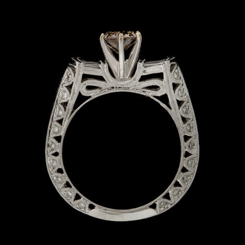 0.88ct Brown Center Round Diamond Ring2