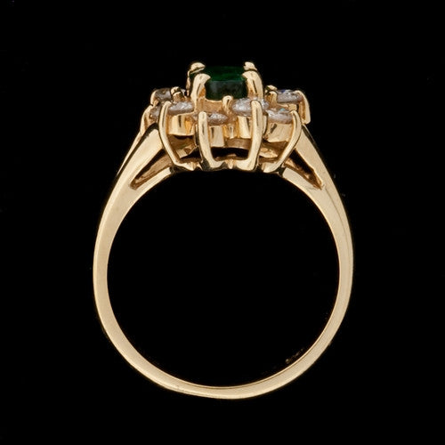 1.00ct Oval Emerald & Diamond Ring2