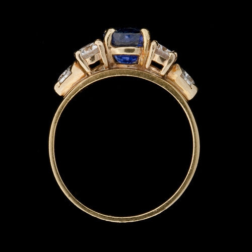 1.00ct Oval Sapphire, Diamond 18KT Ring2