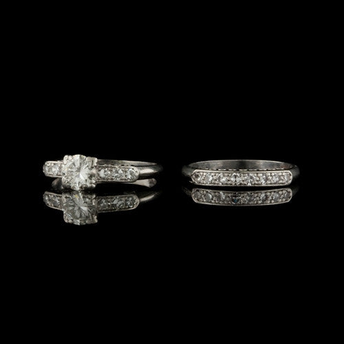 1.10ct tw Diamond Wedding Ring Set1