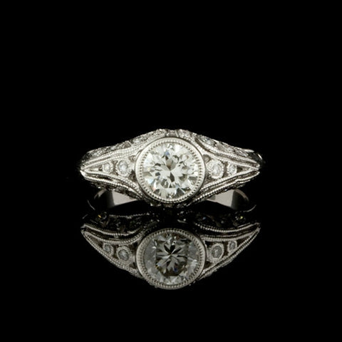 1.14ct tw Round Diamond, Plat. Ring