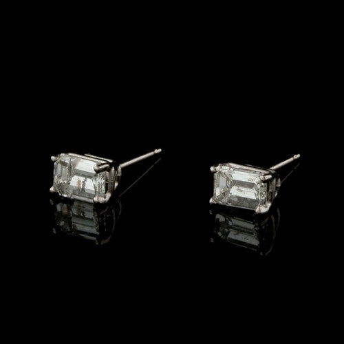 1.18ct tw Emerald Cut Diamond Studs1
