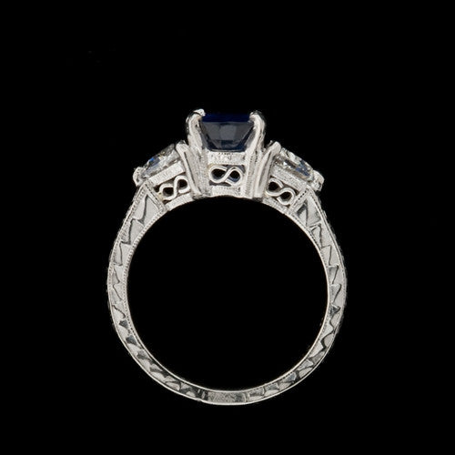 1.55ct Oval Sapphire, Diamond Plat. Ring2