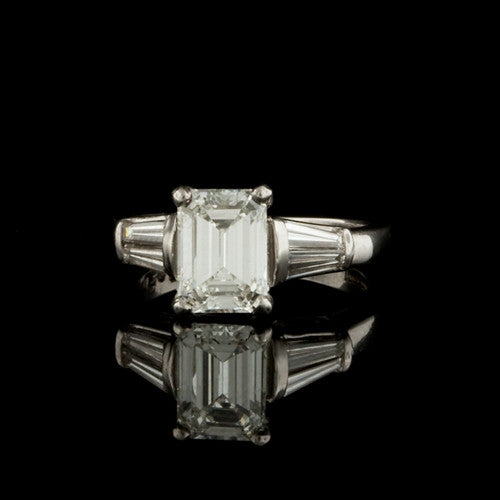 1.89ct tw GIA Emerald Cut Diamond Ring