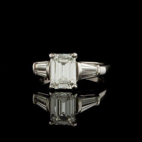 1.89ct tw GIA Emerald Cut Diamond Ring