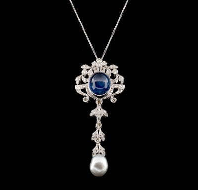 10.79ct tw Cabochon Sapphire Necklace