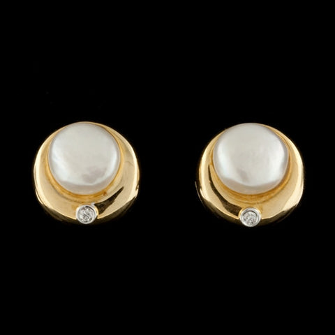 10mm Mabe Pearl & Diamond Earrings