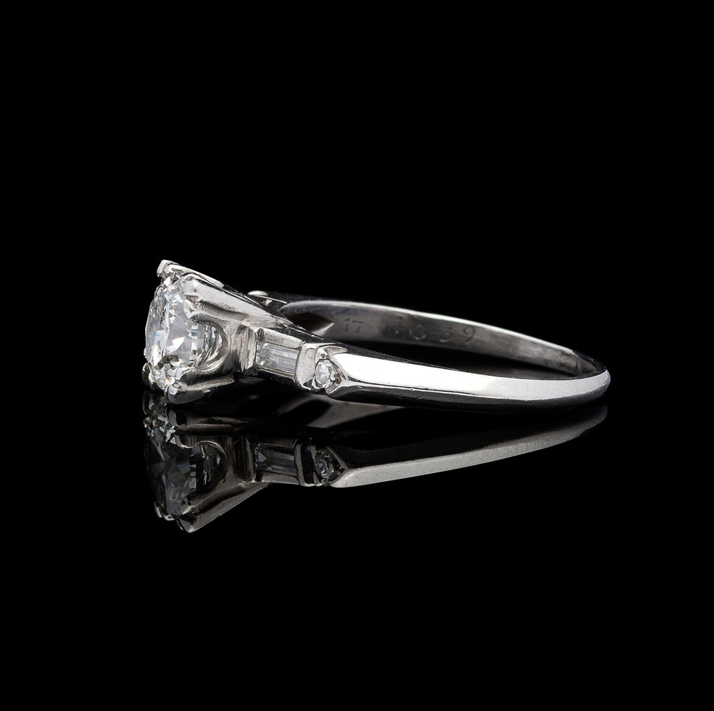 1950's Estate Diamond and Platinum Engagement Ring