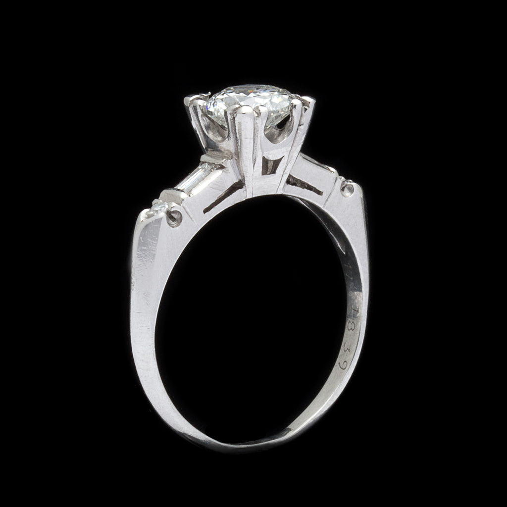 1950's Estate Diamond and Platinum Engagement Ring