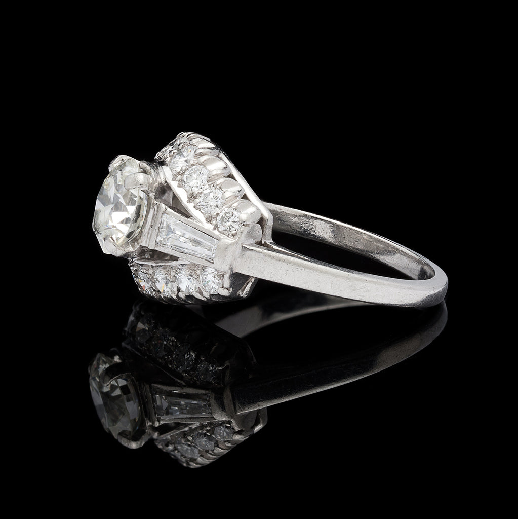 Estate Diamond and Platinum Engagement Ring