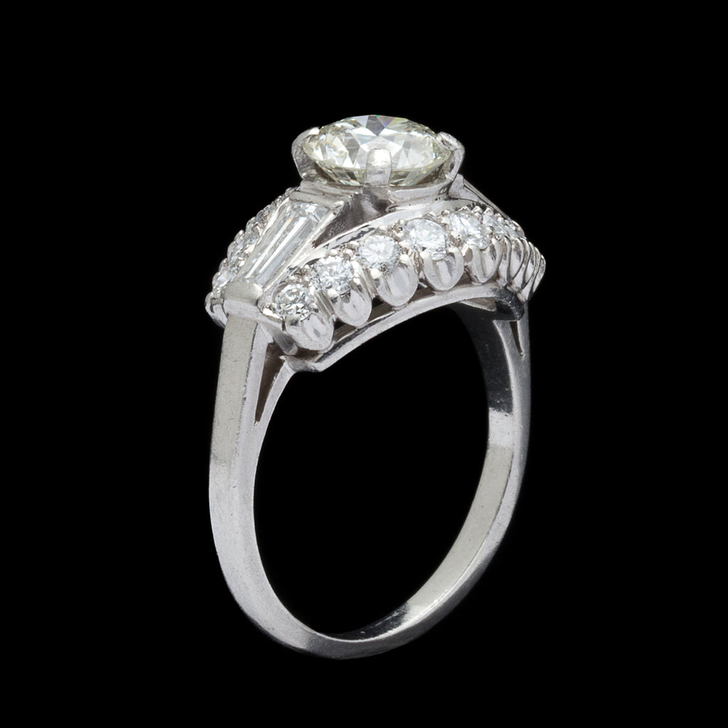Estate Diamond and Platinum Engagement Ring