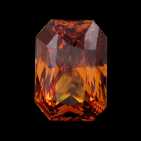 GIA 3.55-ct Unheated Brownish Yellowish Orange Octagonal Cut Loose Sapphire