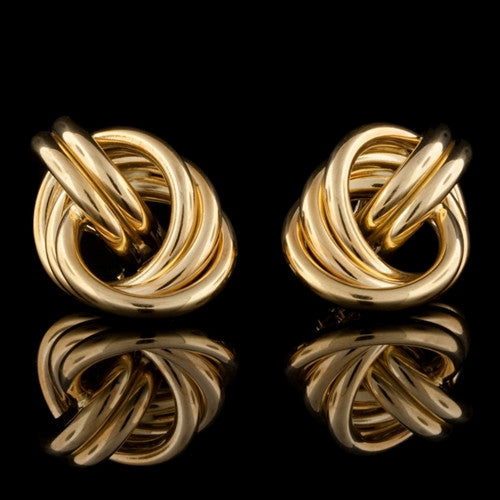 18KT Gold Knot Style Earrings1