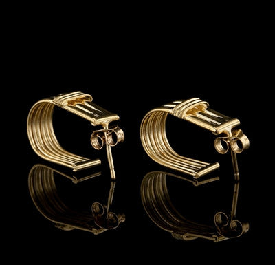 18KT Oval Huggie Hoop Earrings2