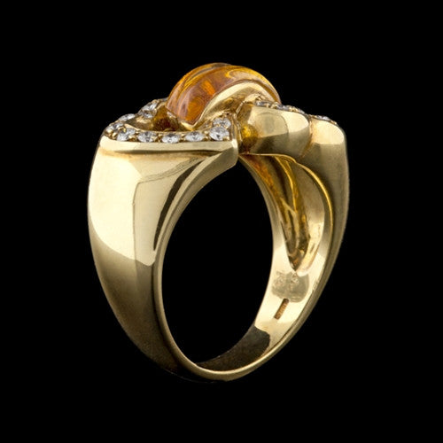18Kt Citrine & Diamond Heart Ring2