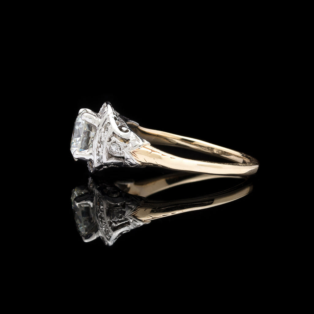 Estate Diamond Platinum & Gold Engagement Ring