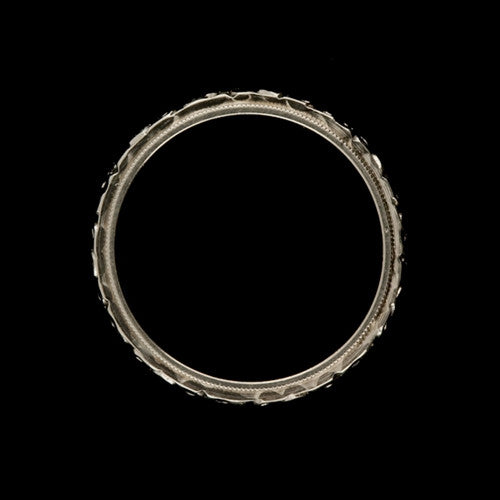 1mm Floral Motif Wedding Band1