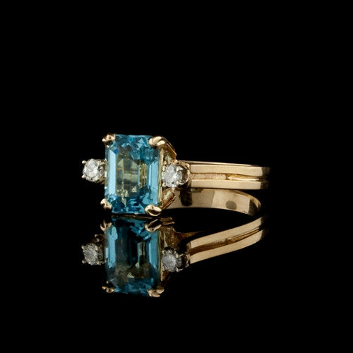 2.00ct Blue Topaz & Diamond Ring1