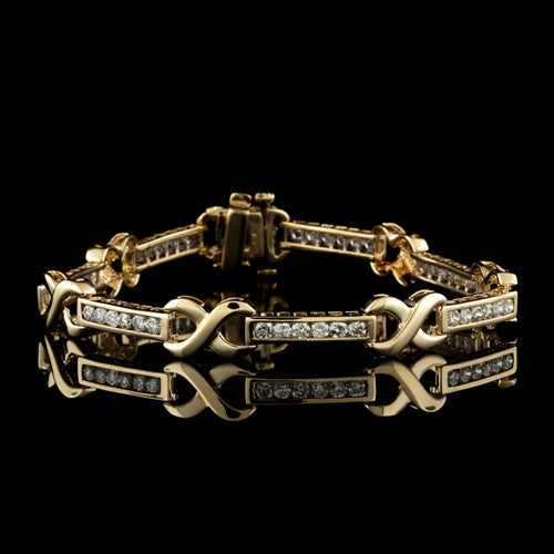 2.10ct tw Diamond, 14KT X Link Bracelet1