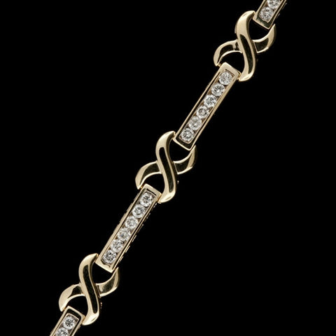 2.10ct tw Diamond, 14KT X Link Bracelet