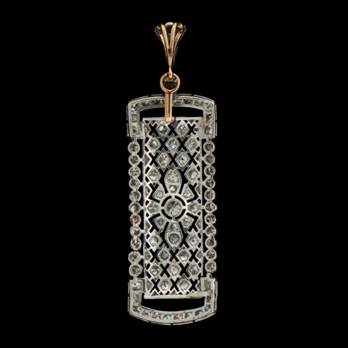 2.10ct tw Diamond Rectangular Pendant1