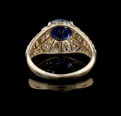 2.17ct Oval Sapphire, Diamond Ring2