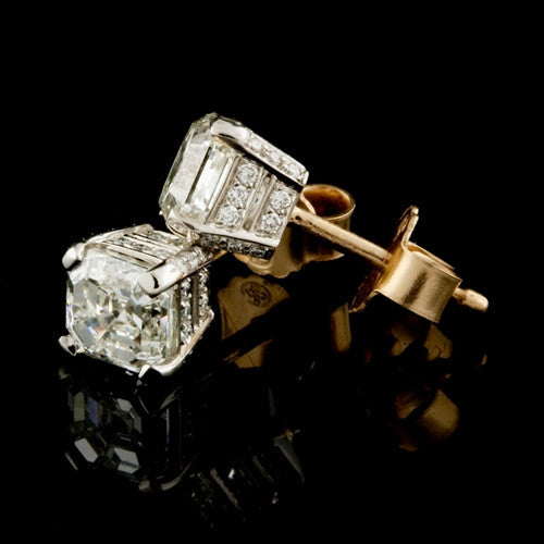 2.27ct tw Asscher Cut Diamond Studs1