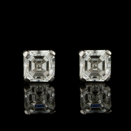 2.27ct tw Asscher Cut Diamond Studs