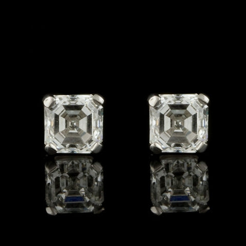 2.27ct tw Asscher Cut Diamond Studs