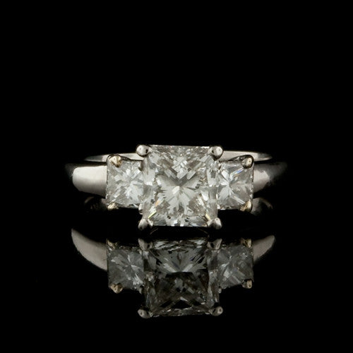 2.85ct tw Princess Cut Diamond GIA Ring